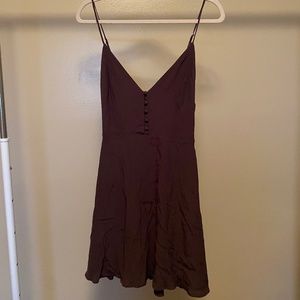 Lulu's Olive Mini Spaghetti Strap Dress